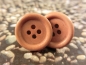 Preview: Schlichte braune Holzknopf Ohrstecker Natur Button